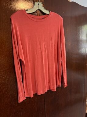 GAP Long Sleeve Crewneck Top - Coral